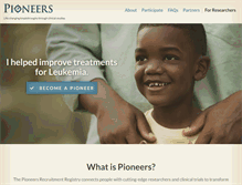 Tablet Screenshot of pioneersresearch.org